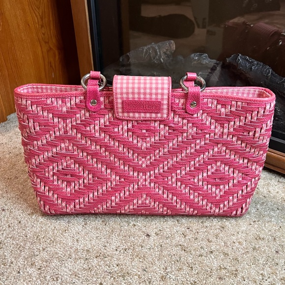 Isabella Fiore Rare Pink Weave Purse like new - Picture 5 of 10